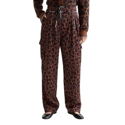 панталони,дамски,панталони,scotch,&,soda,faye,tapered,leg,fit,satin,cargo,pants,brown,(peace,leopard)