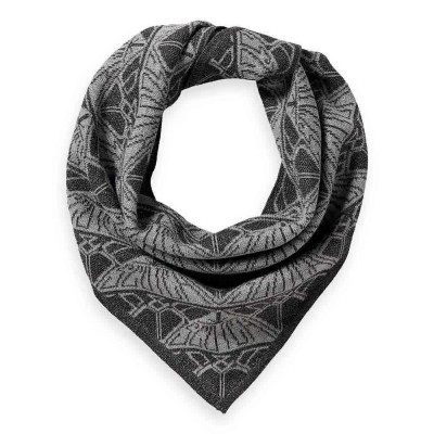 шал,ръкавици,шапки,и,шалове,scotch,&,soda,jacquard,knitted,triangle,scarf,grey,(silver,gunmetal)