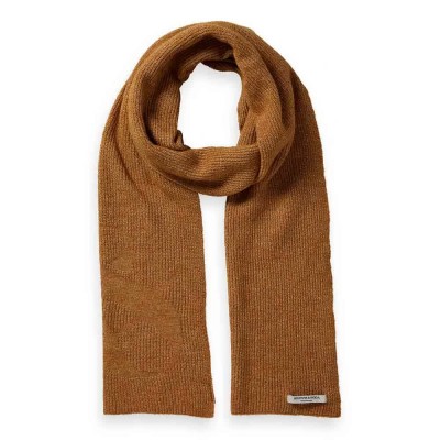 шал,ръкавици,шапки,и,шалове,scotch,&,soda,logo,knitted,scarf,brown,(tobacco,melange)