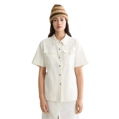риза,с,къс,ръкав,дамски,блузи,дамски,ризи,scotch,&,soda,patch,pocket,short,sleeve,shirt,eggnog,(white)