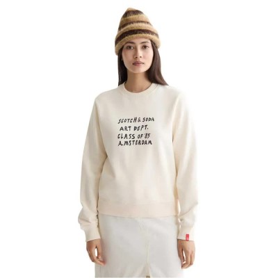 блуза,дамски,блузи,scotch,&,soda,regular,fit,chest,artwork,sweatshirt,eggnog,(beige)