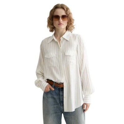 риза,с,дълъг,ръкав,дамски,блузи,дамски,ризи,scotch,&,soda,striped,pockets,long,sleeve,shirt,white,(golden,green,stripe)
