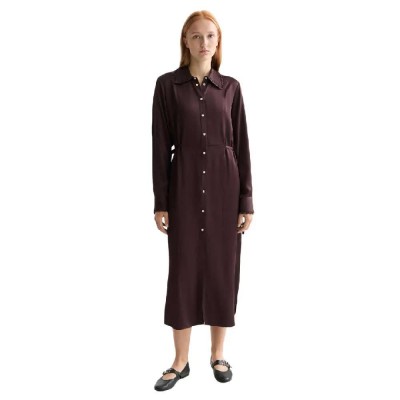 рокля,дамски,поли,и,рокли,scotch,&,soda,tied,ruffles,long,sleeve,midi,dress,purple,(chocolate,plum)