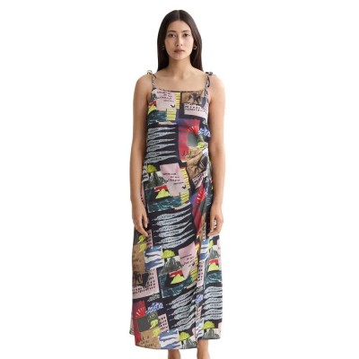 рокля,дамски,поли,и,рокли,scotch,&,soda,tied,straps,draped,sleeveless,long,dress,multicolor,(art,dept,collage,multicolor)
