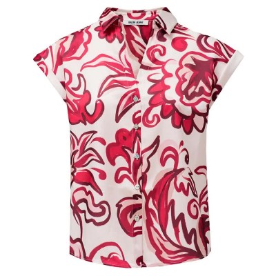 дънки,дамски,блузи,дамски,ризи,salsa,jeans,21010445,regular,fit,sleeveless,shirt,dark,red,(white)