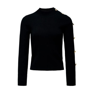 блуза,дамски,пуловери,дамски,плетени,дрехи,salsa,jeans,21010464,slim,fit,high,neck,sweater,black