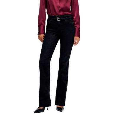 дънки,дамски,панталони,salsa,jeans,destiny,double,belt,push,up,bootcut,fit,jeans,black,(black)