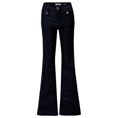 дънки,дамски,панталони,salsa,jeans,destiny,front,buttons,push,up,flare,fit,jeans,dark,wash,(black)