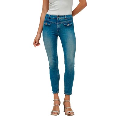 дънки,дамски,панталони,salsa,jeans,destiny,push,up,cropped,skinny,fit,jeans,medium,light,(blue)