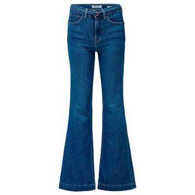 дънки,дамски,панталони,salsa,jeans,faith,belt,push,in,flare,fit,jeans,medium,wash,(blue)