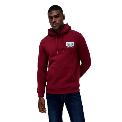 блуза,мъжки,пуловери,salsa,jeans,french,terry,regular,fit,hoodie,sweater,red,(dark,red)