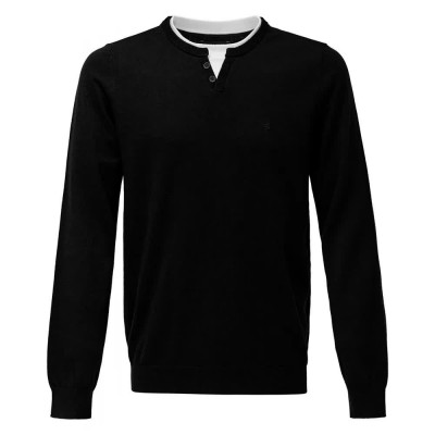 блуза,мъжки,пуловери,salsa,jeans,henley,regular,fit,sweater,black