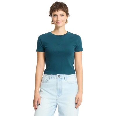тениска,мъжки,тениски,дамски,тениски,volcom,stone,tight,crop,short,sleeve,t,shirt,blue,(emerald,green)