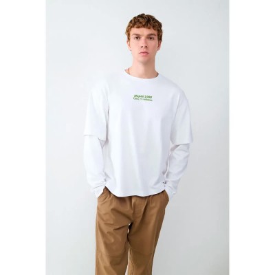 тениска,мъжки,тениски,дамски,тениски,balmohk,double,pizza,long,sleeve,t,shirt,white,(white,white)