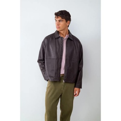 яке,мъжки,якета,balmohk,elastics,leather,jacket,brown,coffee,bean