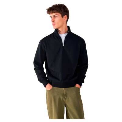 блуза,мъжки,пуловери,balmohk,washed,half,zip,sweatshirt,black,(black,black)