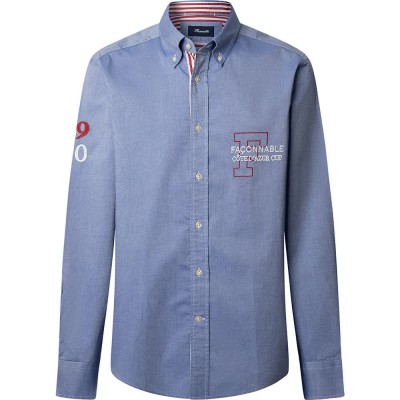 риза,с,дълъг,ръкав,мъжки,ризи,façonnable,1950,long,sleeve,shirt,naval,blue
