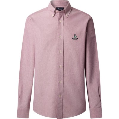 риза,с,дълъг,ръкав,мъжки,ризи,façonnable,bird,yale,oxford,long,sleeve,shirt,berry,red