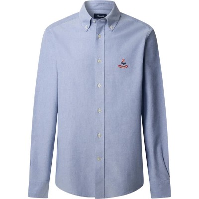 риза,с,дълъг,ръкав,мъжки,ризи,façonnable,bird,yale,oxford,long,sleeve,shirt,blue