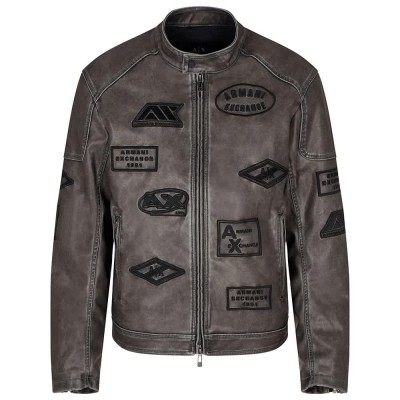 яке,мъжки,якета,armani,exchange,xm001123,af16648,leather,jacket,grey,(black)