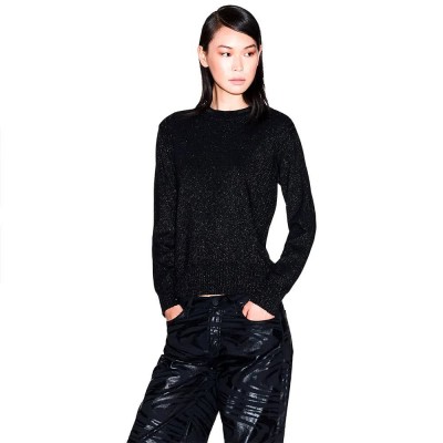 блуза,дамски,пуловери,дамски,плетени,дрехи,armani,exchange,xw001164,af16181,sweater,black,(black,silver,lurex)
