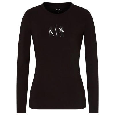 тениска,мъжки,тениски,дамски,тениски,armani,exchange,xw001378,af16294,long,sleeve,t,shirt,black,(black)
