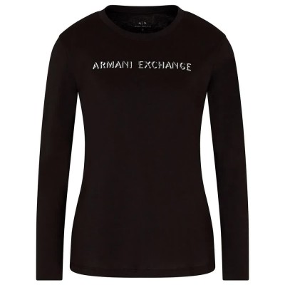 тениска,мъжки,тениски,дамски,тениски,armani,exchange,xw001383,af10356,long,sleeve,t,shirt,black,(black)