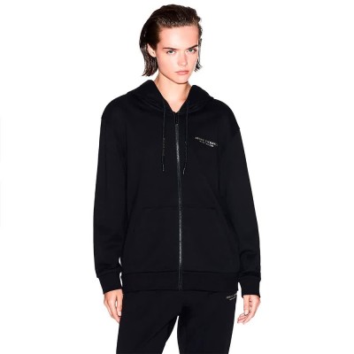 блуза,дамски,блузи,armani,exchange,xw001452,af10830,full,zip,sweatshirt,black,(black,gold)