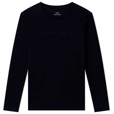 тениска,мъжки,тениски,дамски,тениски,armani,exchange,xw001456,af10356,long,sleeve,t,shirt,black,(black)
