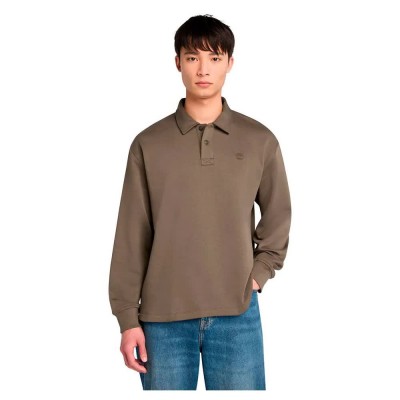 блуза,с,яка,мъжки,пуловери,timberland,polo,sweatshirt,brown,(chocolate,chip)