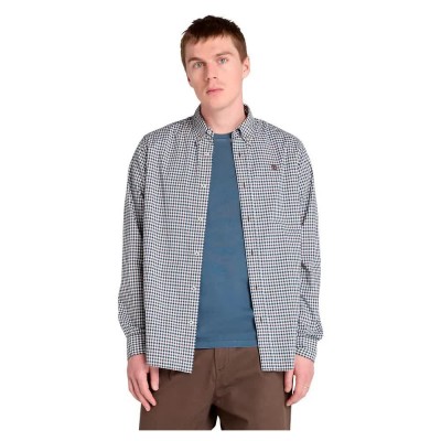 риза,с,дълъг,ръкав,мъжки,ризи,timberland,stretch,poplin,gingham,long,sleeve,shirt,chocolate,brown,yd