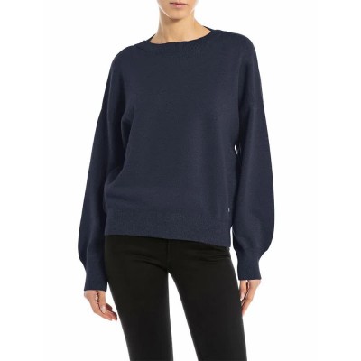 блуза,дамски,пуловери,дамски,плетени,дрехи,replay,dk3901.000.g23372,sweater,dark,navy,(blue)