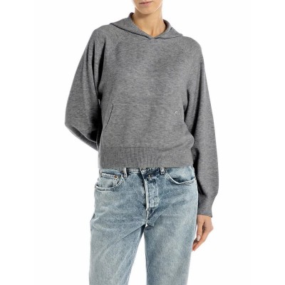 блуза,дамски,пуловери,дамски,плетени,дрехи,replay,dk3905.000.g23372,hoodie,sweater,iron,melange