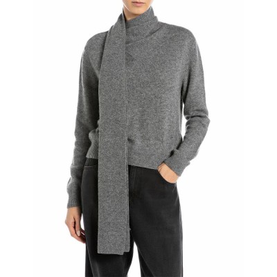 блуза,дамски,пуловери,дамски,плетени,дрехи,replay,dk3923.000.g22726,high,neck,sweater,iron,melange