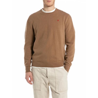 блуза,мъжки,пуловери,replay,uk4852.000.g22726s,sweater,brown,(camel)