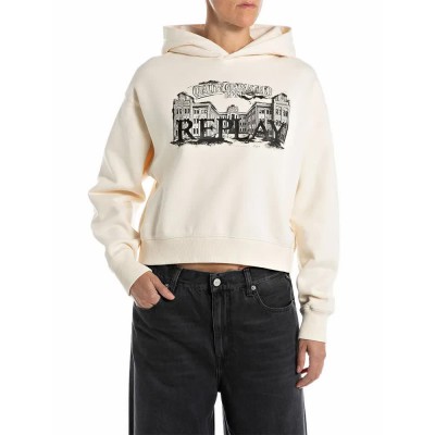 блуза,дамски,блузи,replay,w3503.000.23942,sweatshirt,winter,white,(beige)