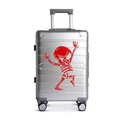 куфари,tokyoto,luggage,silver,skull,trolley,bag,silver