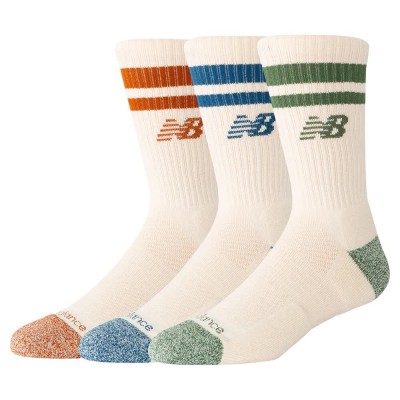 чорапи,мъжки,чорапи,new,balance,active,lifestyle,striped,crew,socks,assorted,3,colors,(white)