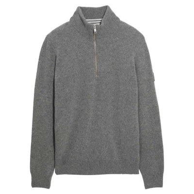 блуза,мъжки,пуловери,aigle,bk854,half,zip,sweater,grey,(light,heather,grey)