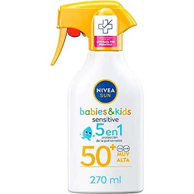 козметика,за,защита,от,слънце,nivea,sun,babies&kids,sensitive,spf50+,270ml,sunscreen,clear