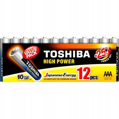 батерии,toshiba,high,power,lr03,aaa,alkaline,battery,1.5v,12,units,clear,(grey,blue)