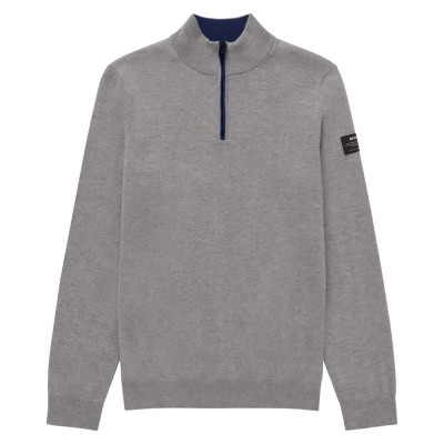 блуза,мъжки,пуловери,ecoalf,larch,half,zip,sweater,light,grey,melange,(grey)