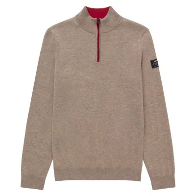 блуза,мъжки,пуловери,ecoalf,larch,half,zip,sweater,toast,melange,(beige)