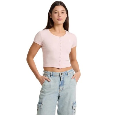 тениска,дамски,тениски,guess,jeans,w5gp27,ka0h1,short,sleeve,t,shirt,blush,cotton,(pink)