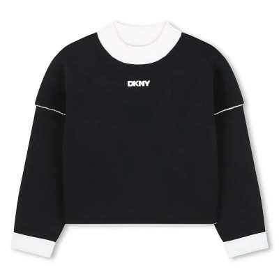 блуза,детски,блузи,dkny,d62379,sweater,black,ecru