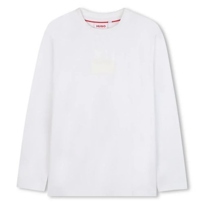 тениска,детски,тениски,hugo,g00437,long,sleeve,t,shirt,white