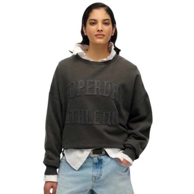 блуза,дамски,блузи,superdry,athletic,tonal,applique,sweatshirt,grey