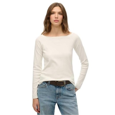 тениска,дамски,тениски,superdry,bardot,long,sleeve,t,shirt,white,(off,white)