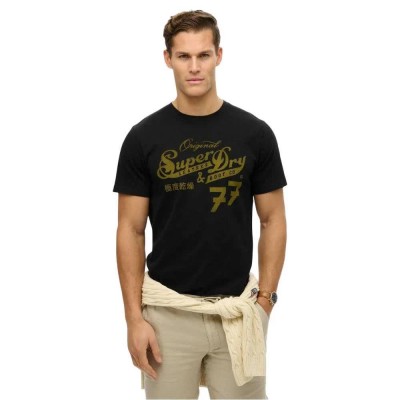 тениска,мъжки,тениски,superdry,leather,&,boot,co,script,t,shirt,black,(black)