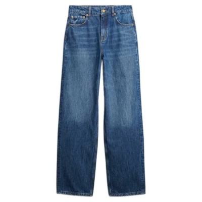 дънки,дамски,панталони,superdry,w7011262a,wide,leg,high,waist,jeans,blue
